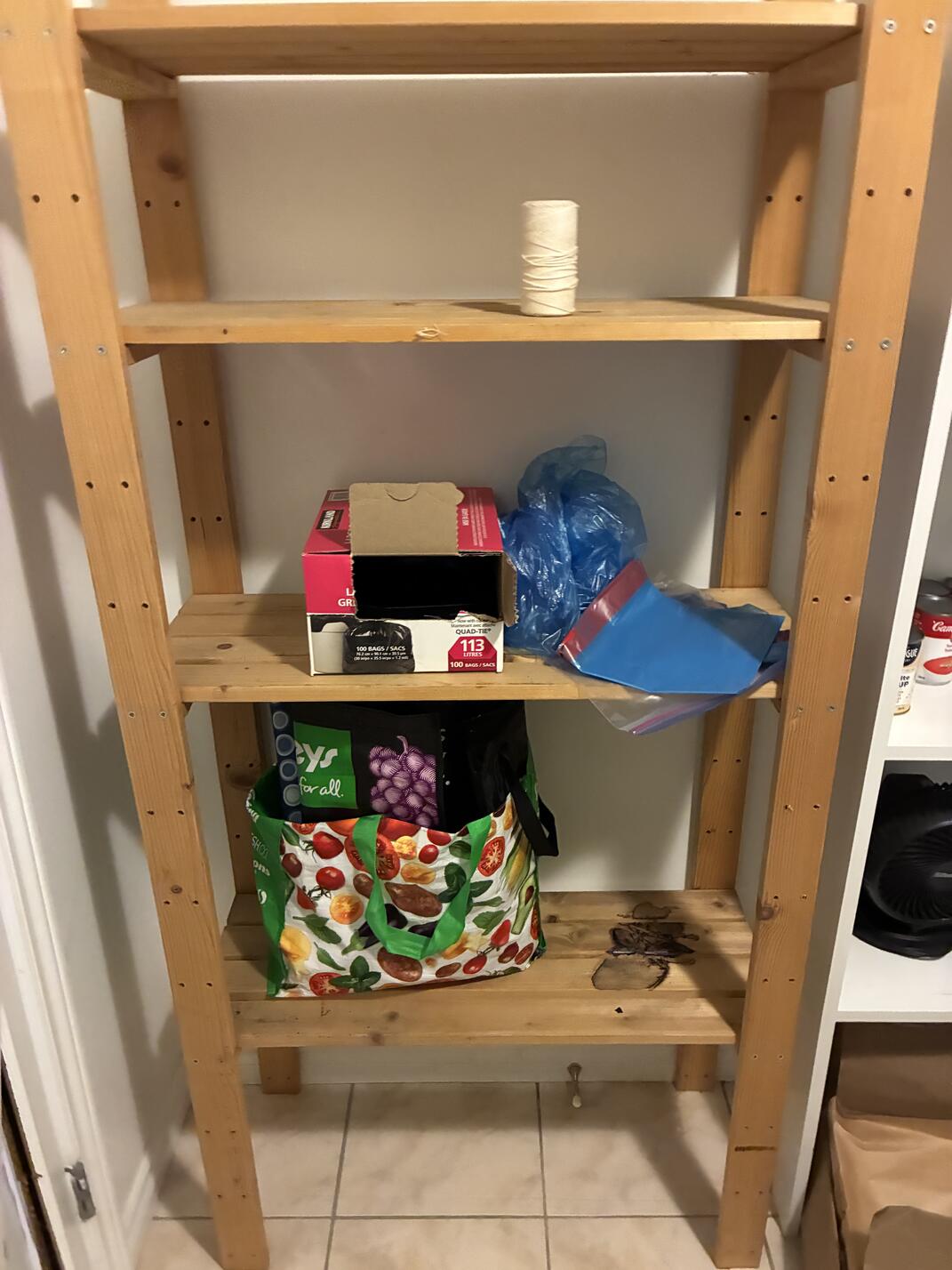 Storage shelves